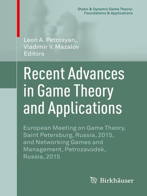 cover image of Recent Advances in Game Theory and Applications